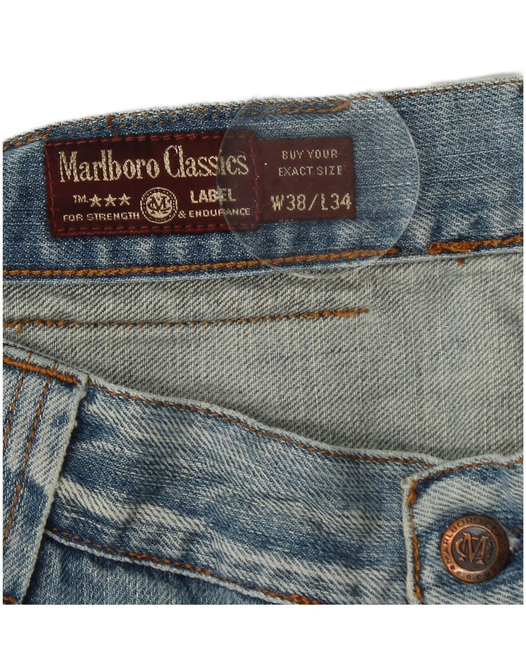 Marlboro Classics Mens Straight Jeans W38 L34 Plavi pamuk
