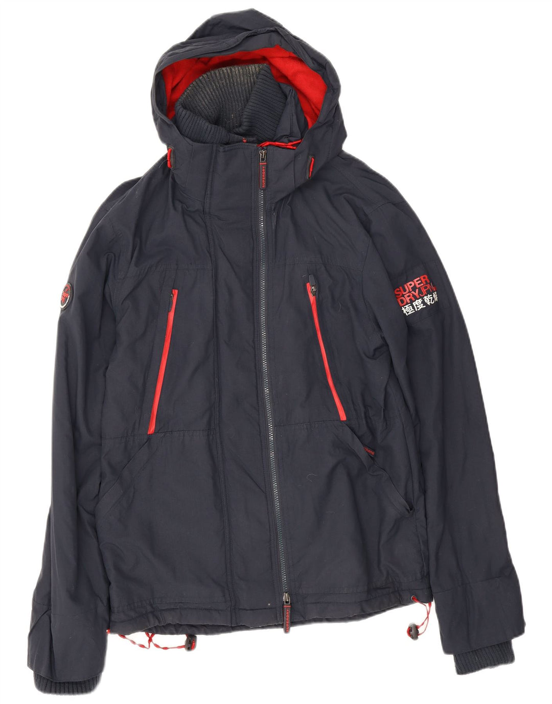 Superdry muška jakna vjetrovka s kapuljačom UK 40 velika tamnoplava poliester