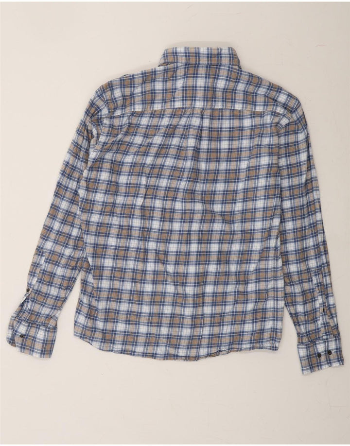 PETER MILLAR Mens Flannel Shirt Medium Blue Check Cotton Vintage Peter Millar and Second-Hand Peter Millar from Messina Hembry 