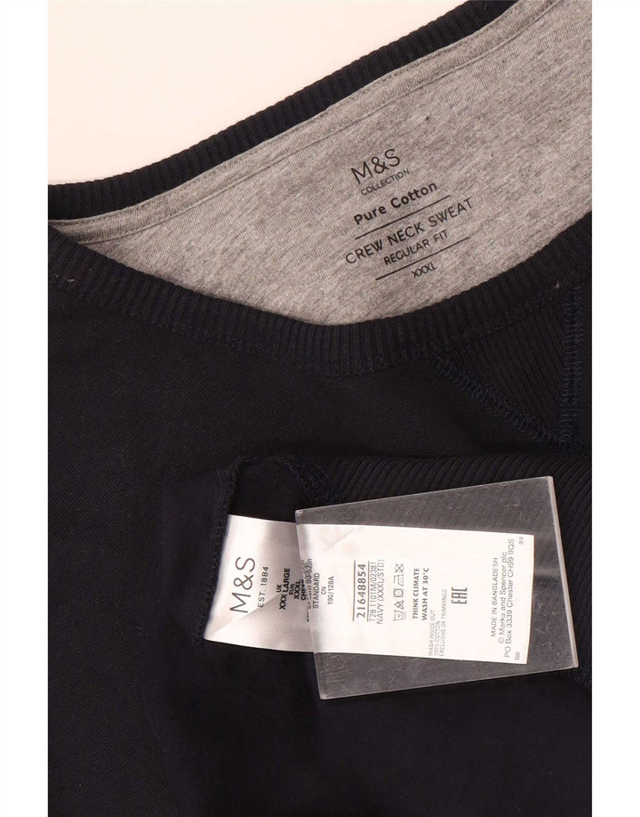 Marks & Spencer muški džemper Regular Fit 3XL tamnoplavi pamuk