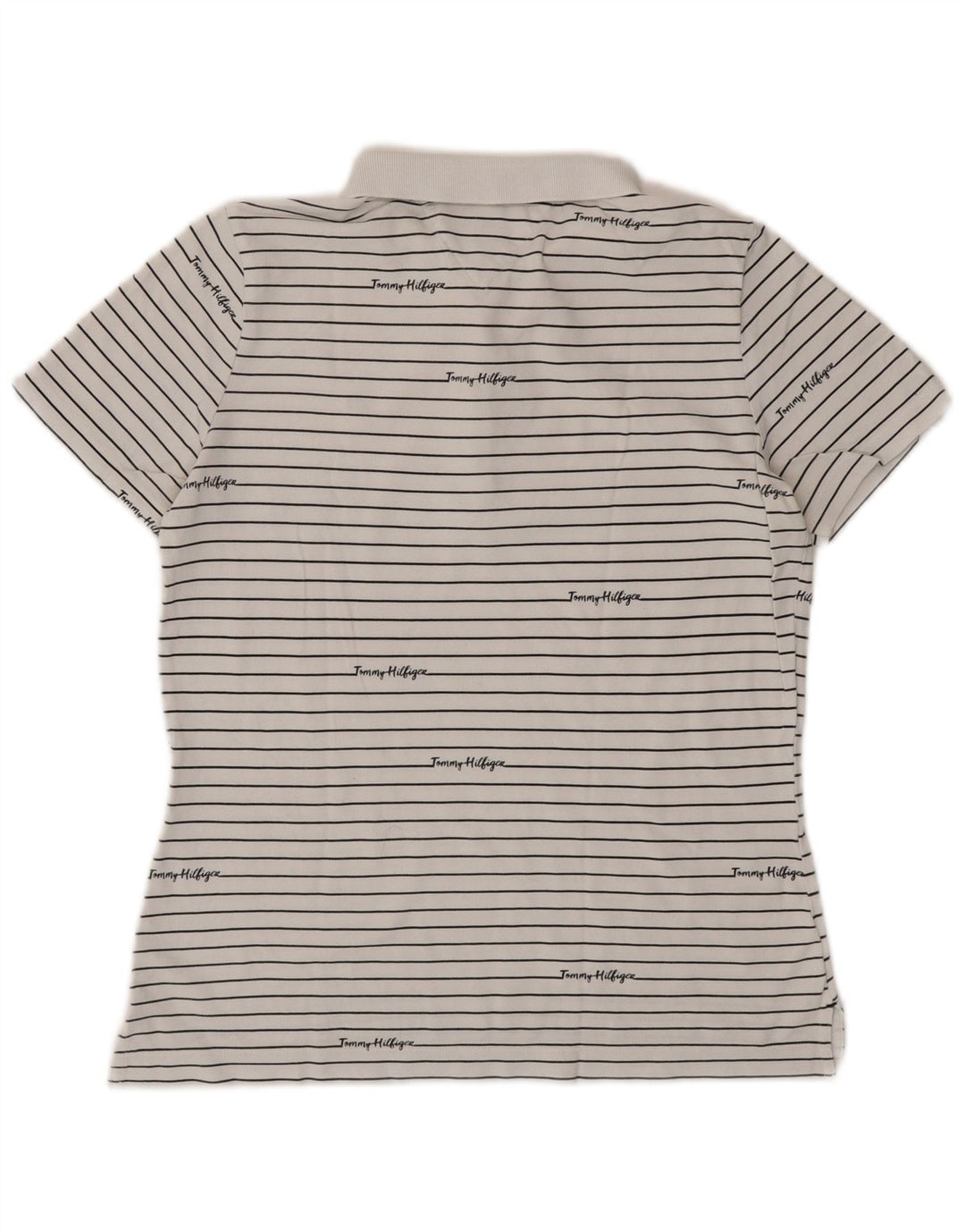 TOMMY HILFIGER Ženska grafička polo majica UK 14 srednje bijele pruge