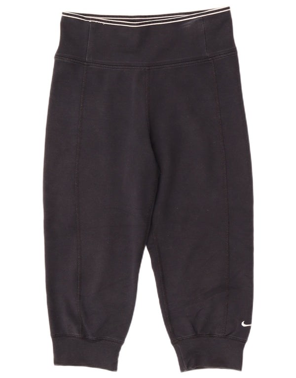 Nike Ženske Dri Fit Capri Trenirke Hlače Joggers UK 4/6 XS crni pamuk