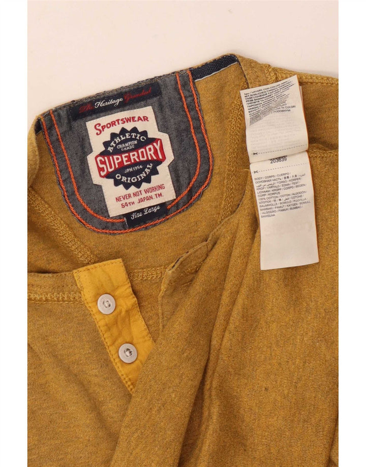 Superdry muška majica dugih rukava, veliki žuti pamuk