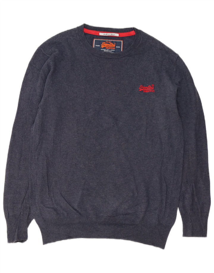 Superdry muški džemper s okruglim izrezom Mali tamnoplavi pamuk