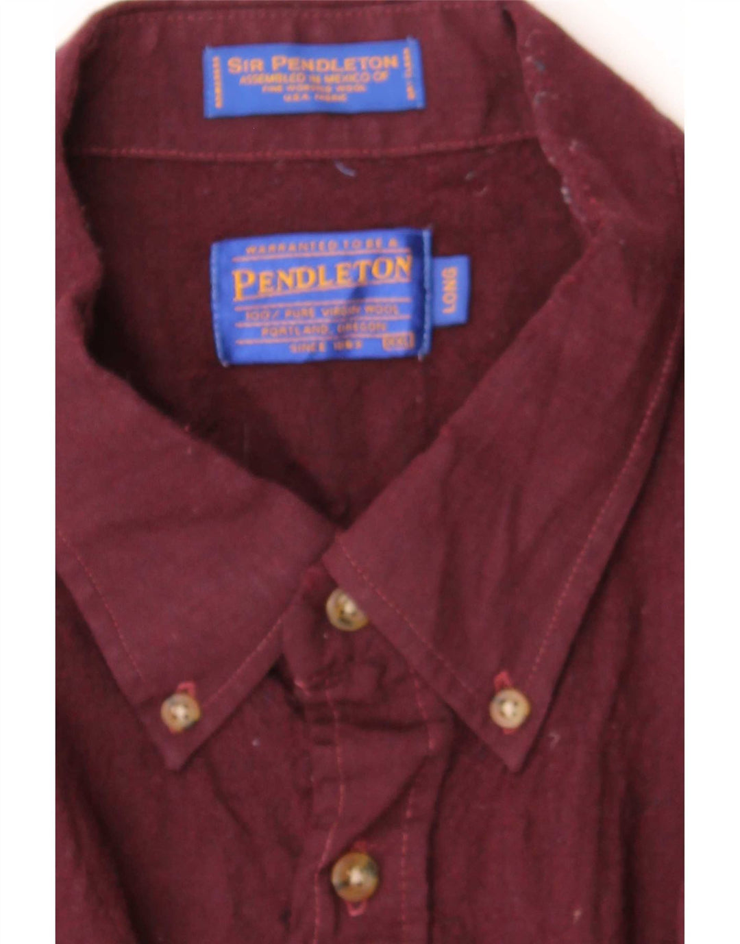 Pendleton muška dugačka majica od flanela 2XL bordo vuna
