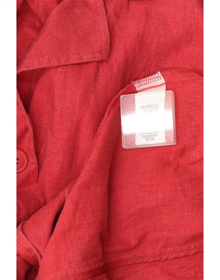 Marks & Spencer ženski sako s 3 gumba UK 16 Large Red Lan