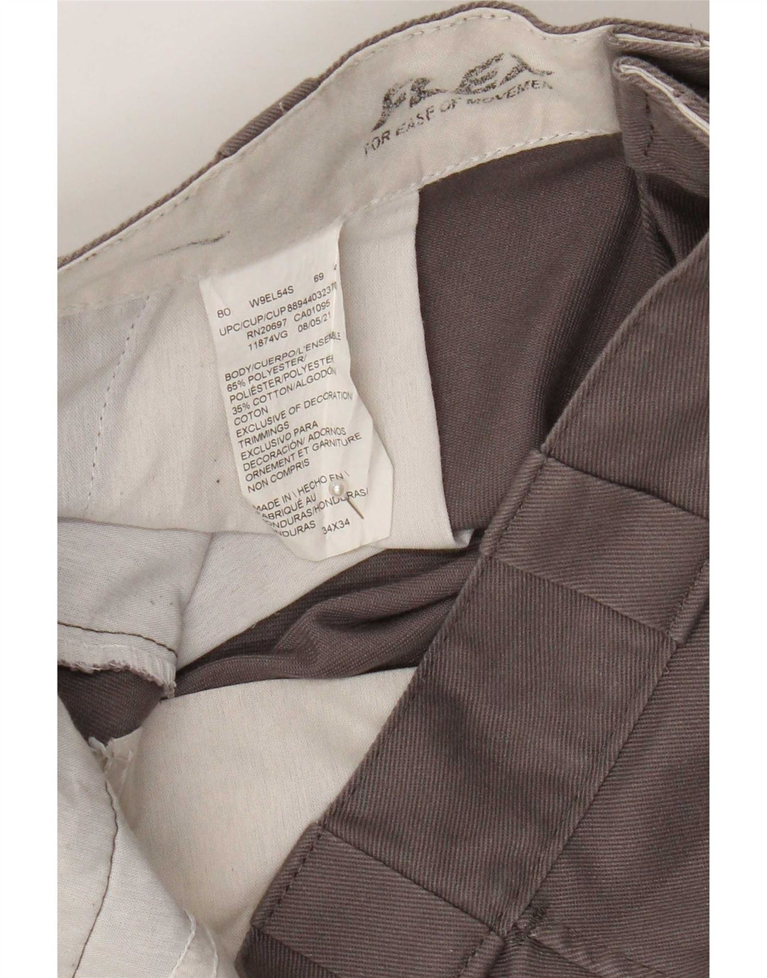 Dickies muške ravne chino hlače W34 L34 sivi poliester