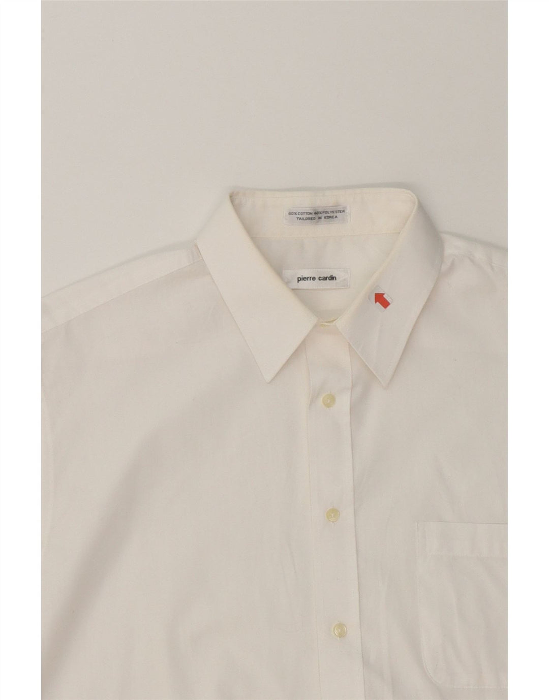 PIERRE CARDIN Mens Short Sleeve Shirt Size 16 1/2 Large White Polyester Vintage Pierre Cardin and Second-Hand Pierre Cardin from Messina Hembry 