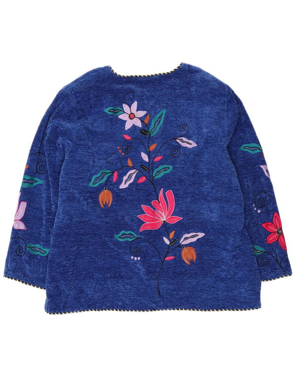 INDIGO MOON ženski kardigan džemper EU 42 4XL Plavi cvjetni