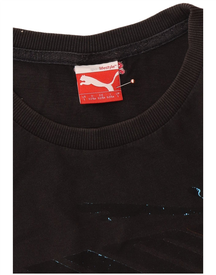 PUMA Muška velika crna majica s grafičkim motivima