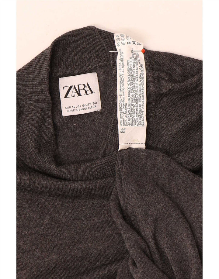 Zara muški pulover s kornjačičastim ovratnikom mali sivi od viskoze
