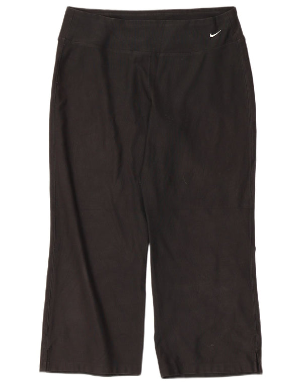Nike ženske kapri tajice US 8/10 srednje crne poliesterske boje