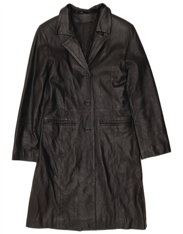 Vintage ženski kožni kaput IT 40 Mali crni kožni