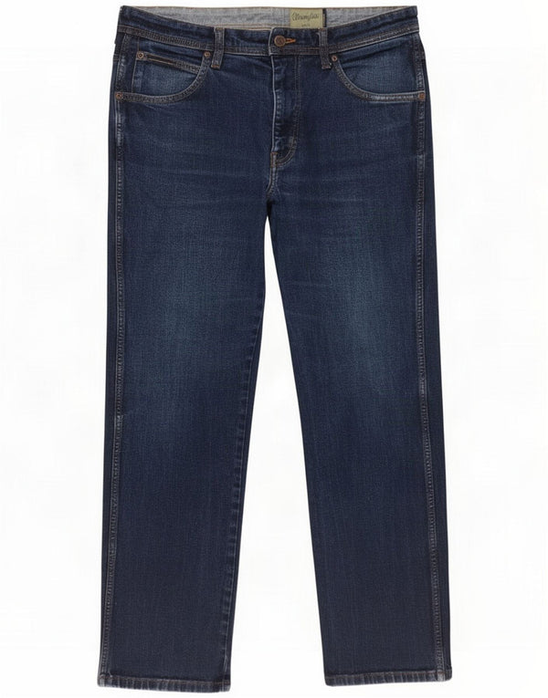 Wrangler Mens Arizona Regular Fit Straight Jeans W36 L30 Blue Cotton