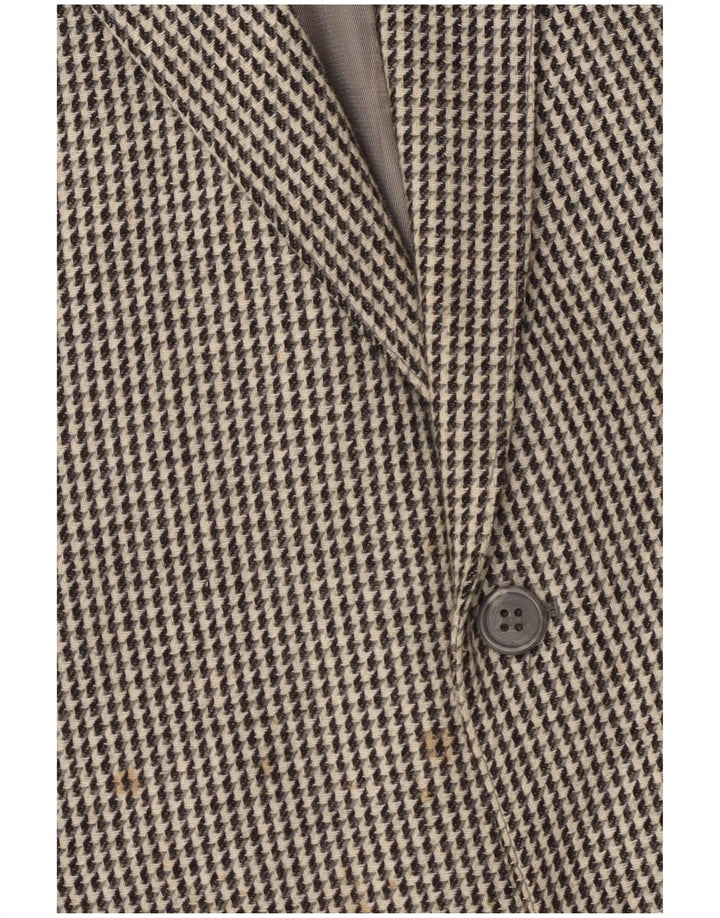 Vintage muški sako sa 2 gumba UK 40 Large Grey Houndstooth Wool