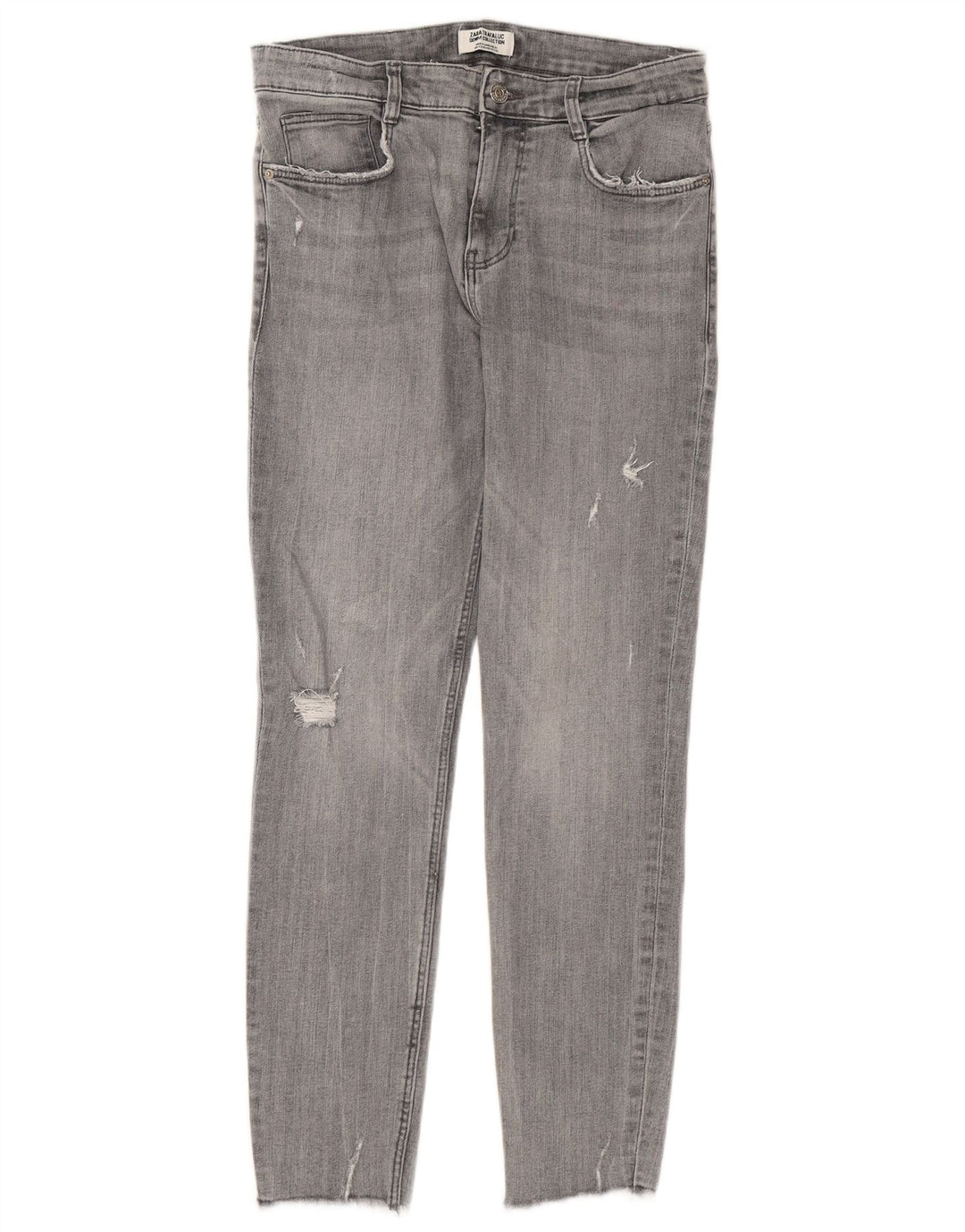 ZARA ženske uske traperice EU 40 srednje W30 L26 sivi pamuk