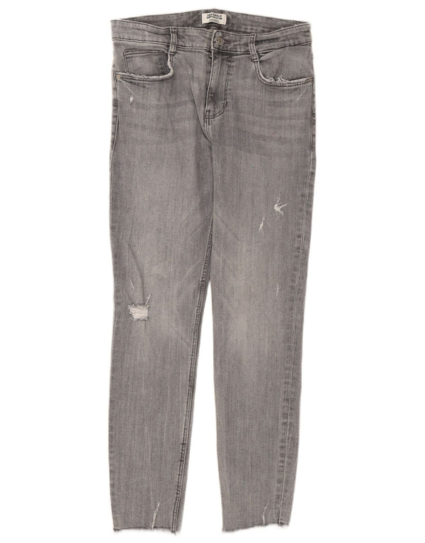 ZARA ženske uske traperice EU 40 srednje W30 L26 sivi pamuk