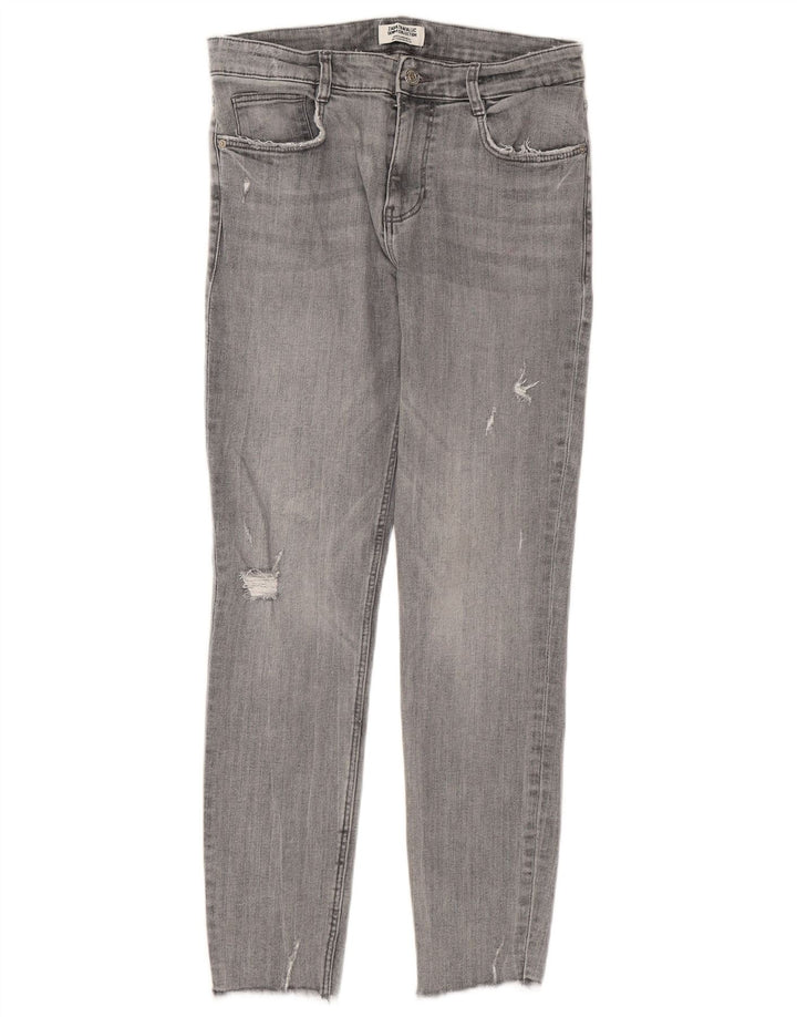 ZARA ženske uske traperice EU 40 srednje W30 L26 sivi pamuk