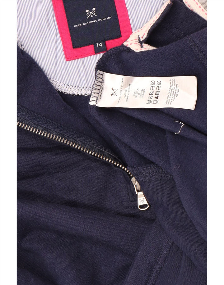 CREW CLOTHING Ženska majica dugih rukava s izrezom i patentnim zatvaračem UK 14 Large tamnoplava