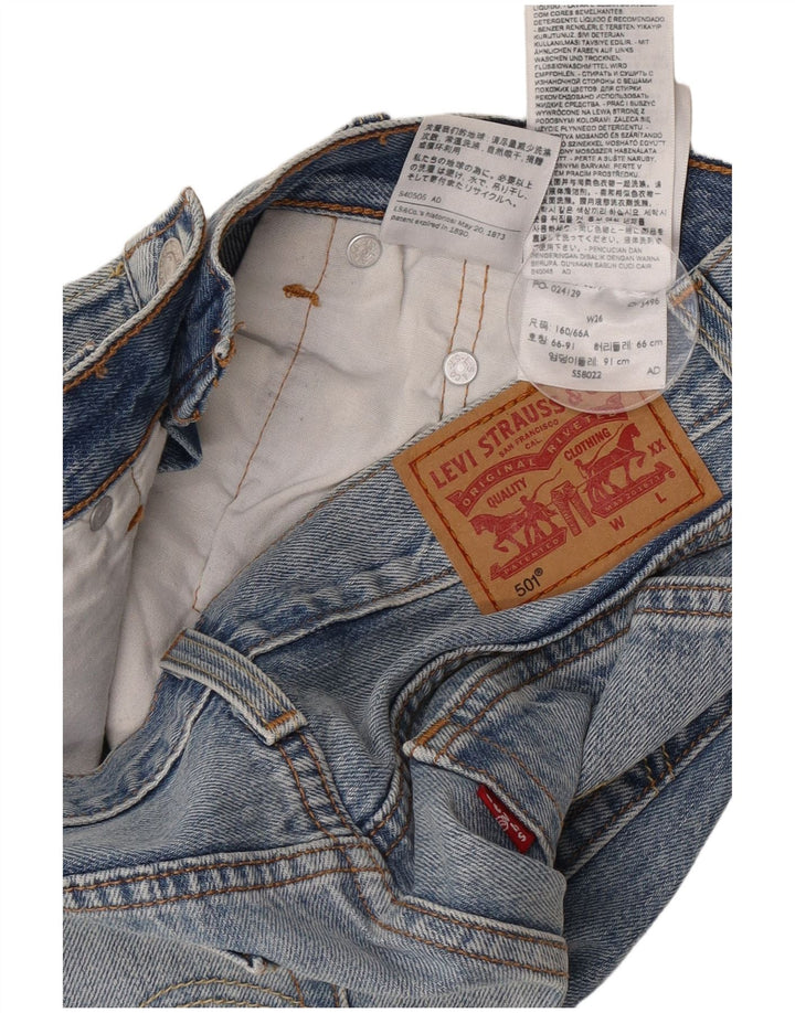 Levi's ženske 501 kratke traper kratke hlače W26 male plave boje pamuka
