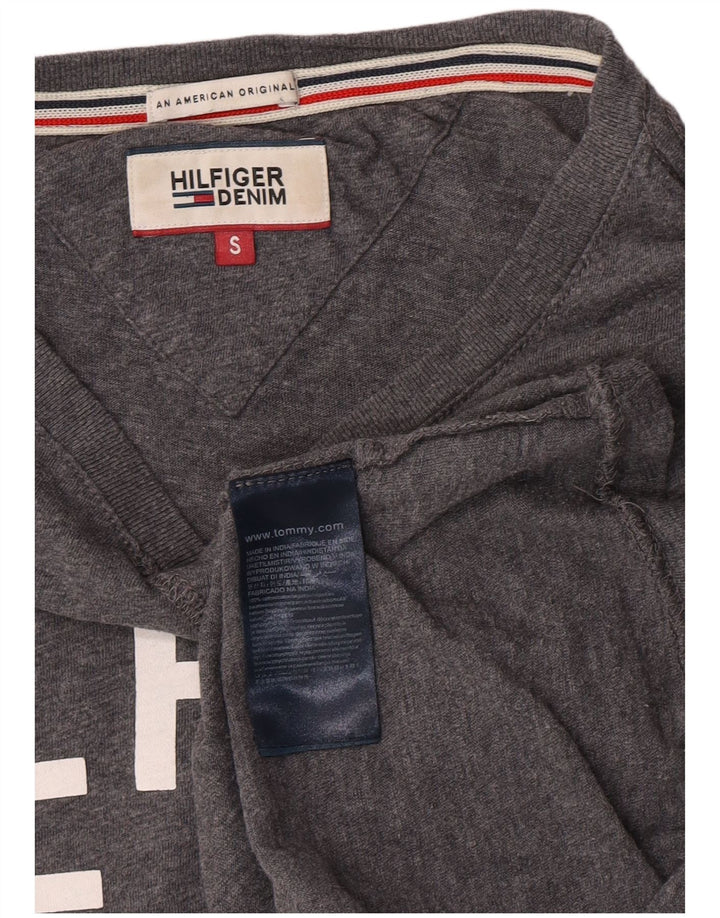 Tommy Hilfiger muška majica dugih rukava s grafikama, mali sivi pamuk