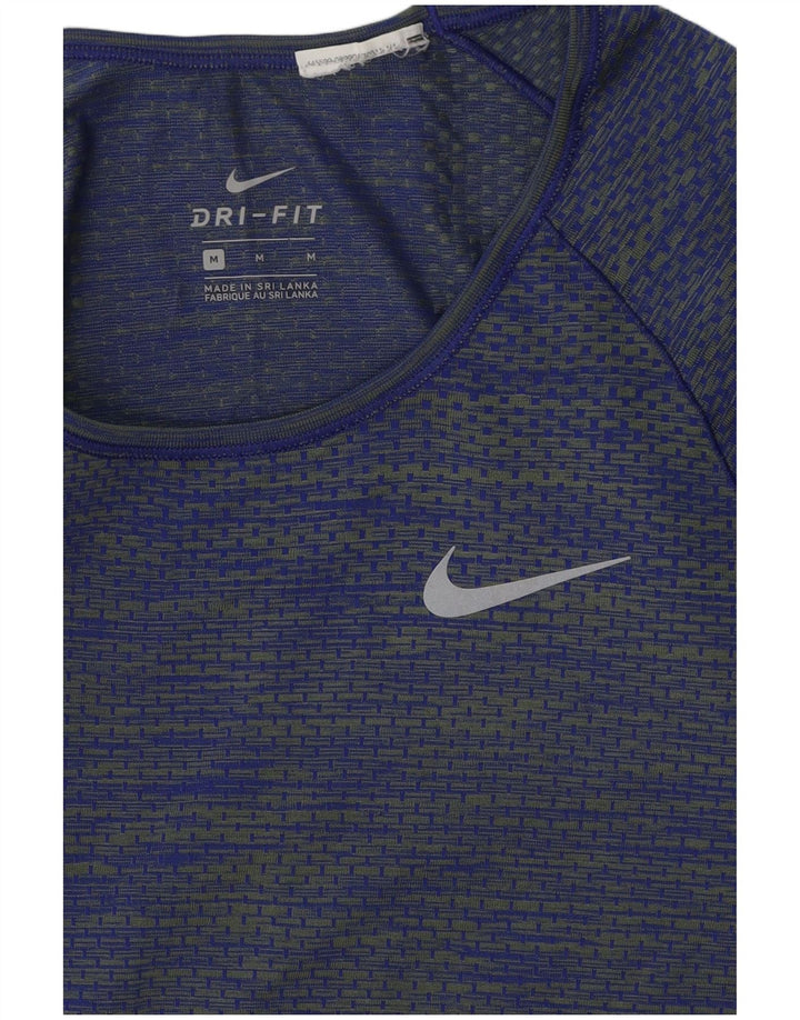 Nike Ženska Dri Fit majica dugih rukava UK 12 srednje plave pruge