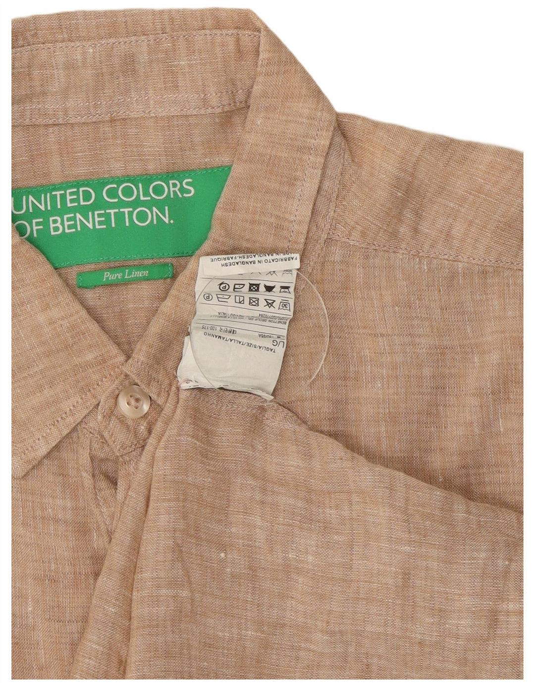 Benetton muška košulja kratkih rukava Large Beige Lan