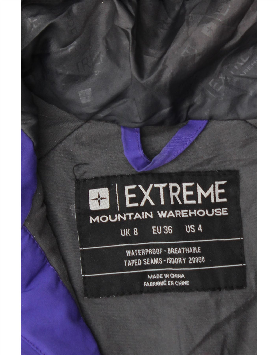 MOUNTAIN WAREHOUSE Ženska jakna Extreme vjetrovka UK 8 Mala ljubičasta
