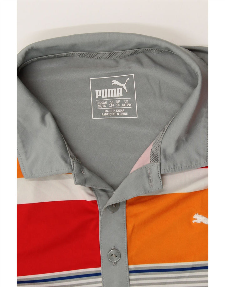 PUMA polo majica za dječake, 13-14 godina, sive pruge