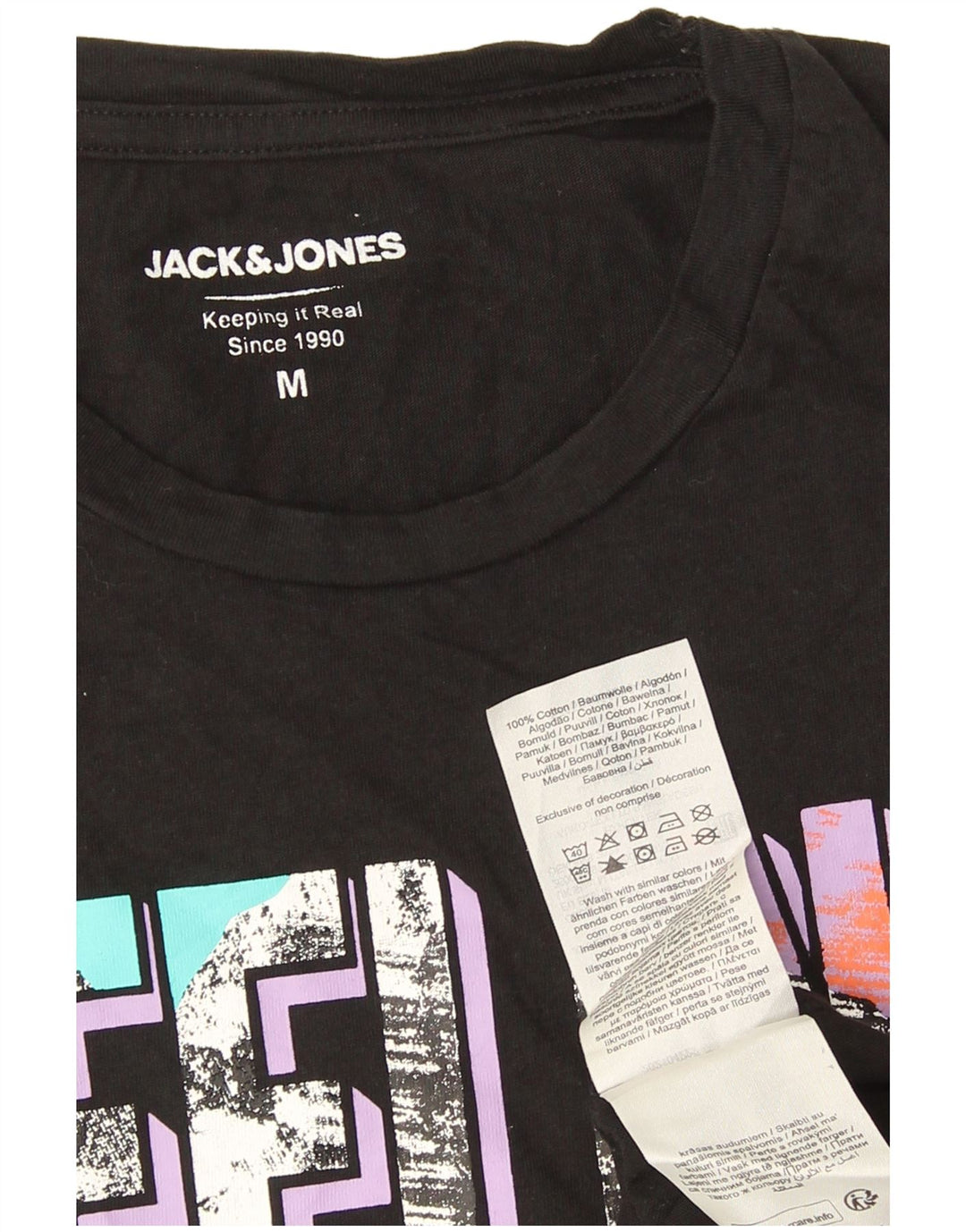 Jack & Jones muška majica kratkih rukava srednje veličine, crni pamuk