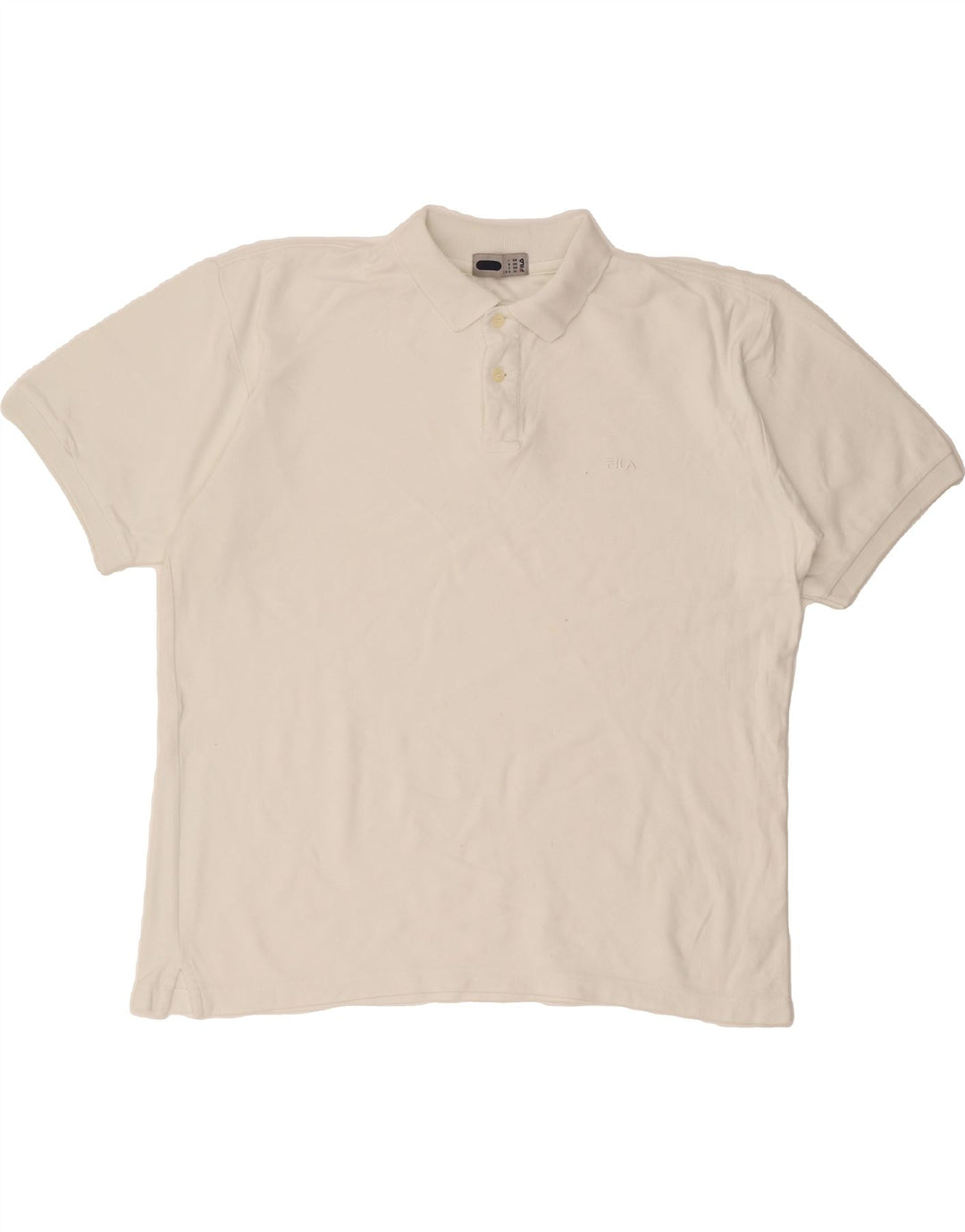 FILA Mens Polo Shirt XL White Cotton Vintage Fila and Second-Hand Fila from Messina Hembry 