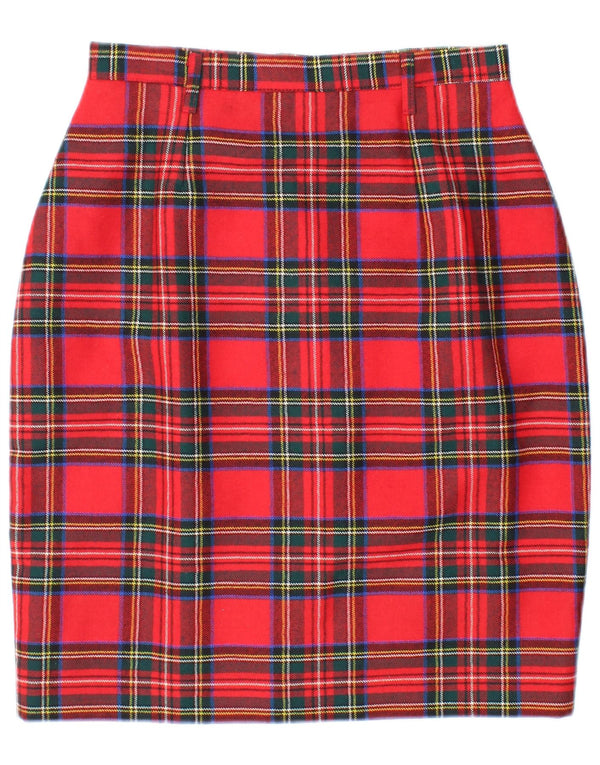 Vintage ženska pentil suknja visokog struka IT 46 veliki W26 crveni karirani