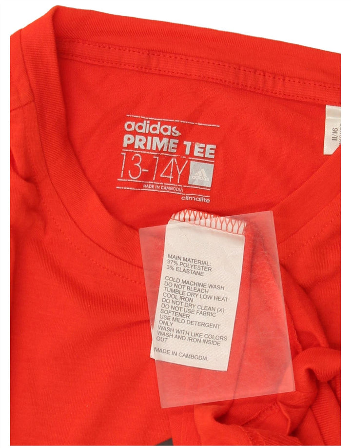 Adidas Boys Climalite Graphic majica kratkih rukava 13-14 godina crvena poliester