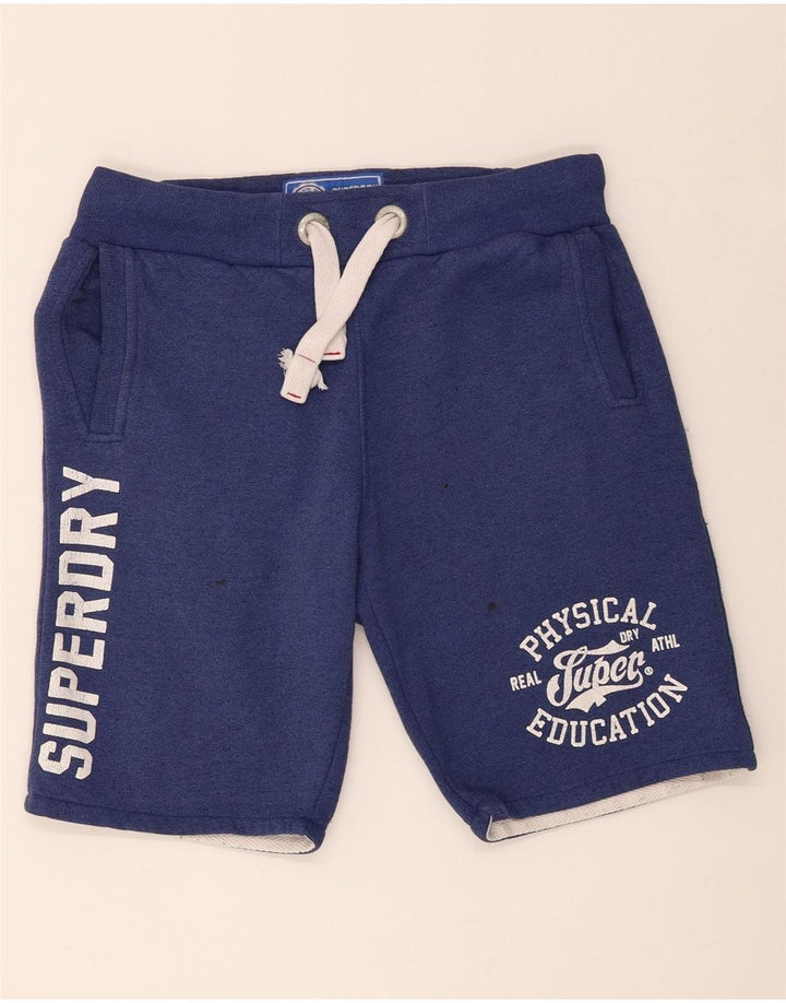 Superdry muške grafičke sportske kratke hlače srednje plavi pamuk