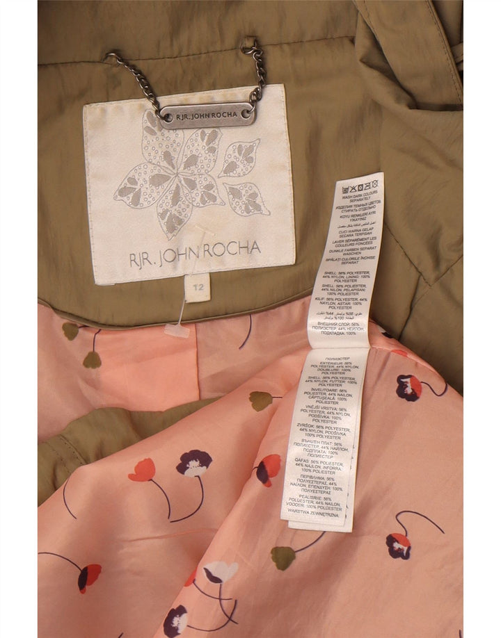 John Rocha ženska parka jakna s kapuljačom UK 12 Srednji kaki poliester