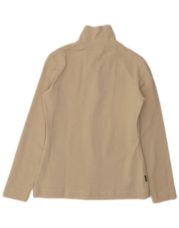 Reebok ženska majica s dugim rukavima i izrezom na patentni zatvarač UK 14 Large Beige Cotton