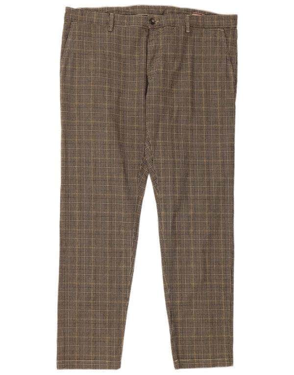 Trussardi muške ravne chino hlače IT 54 2XL W38 L30 Kaki karirano
