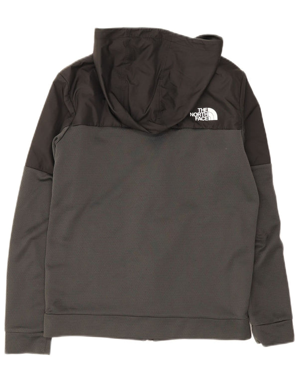 The North Face Boys Zip Hoodie Sweater 14-15 Years XL Grey Colourblock