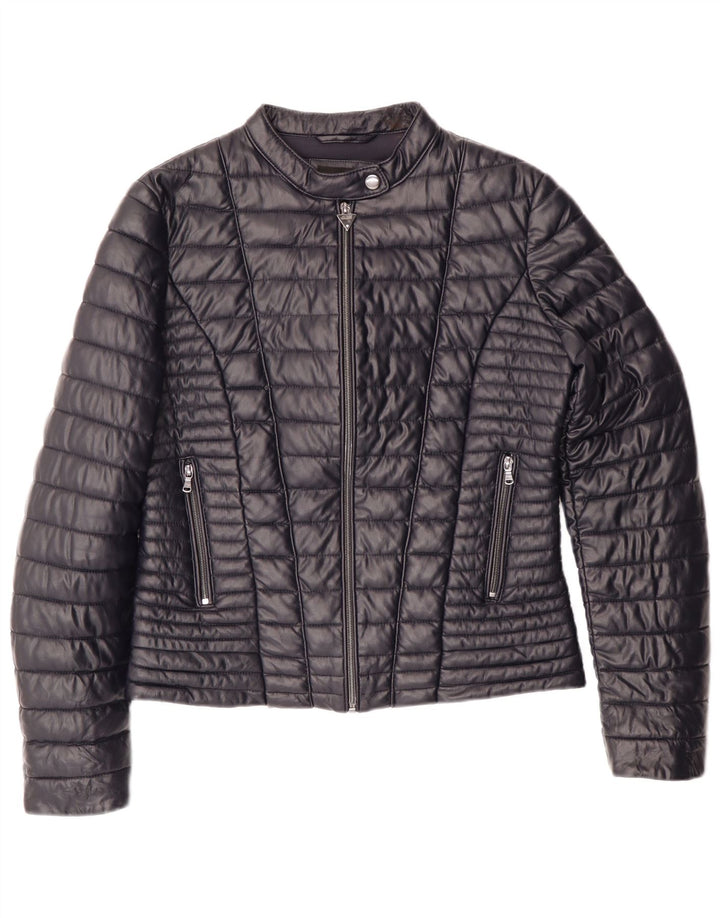 GUESS Ženska podstavljena jakna UK 14 Medium tamnoplavi poliuretan