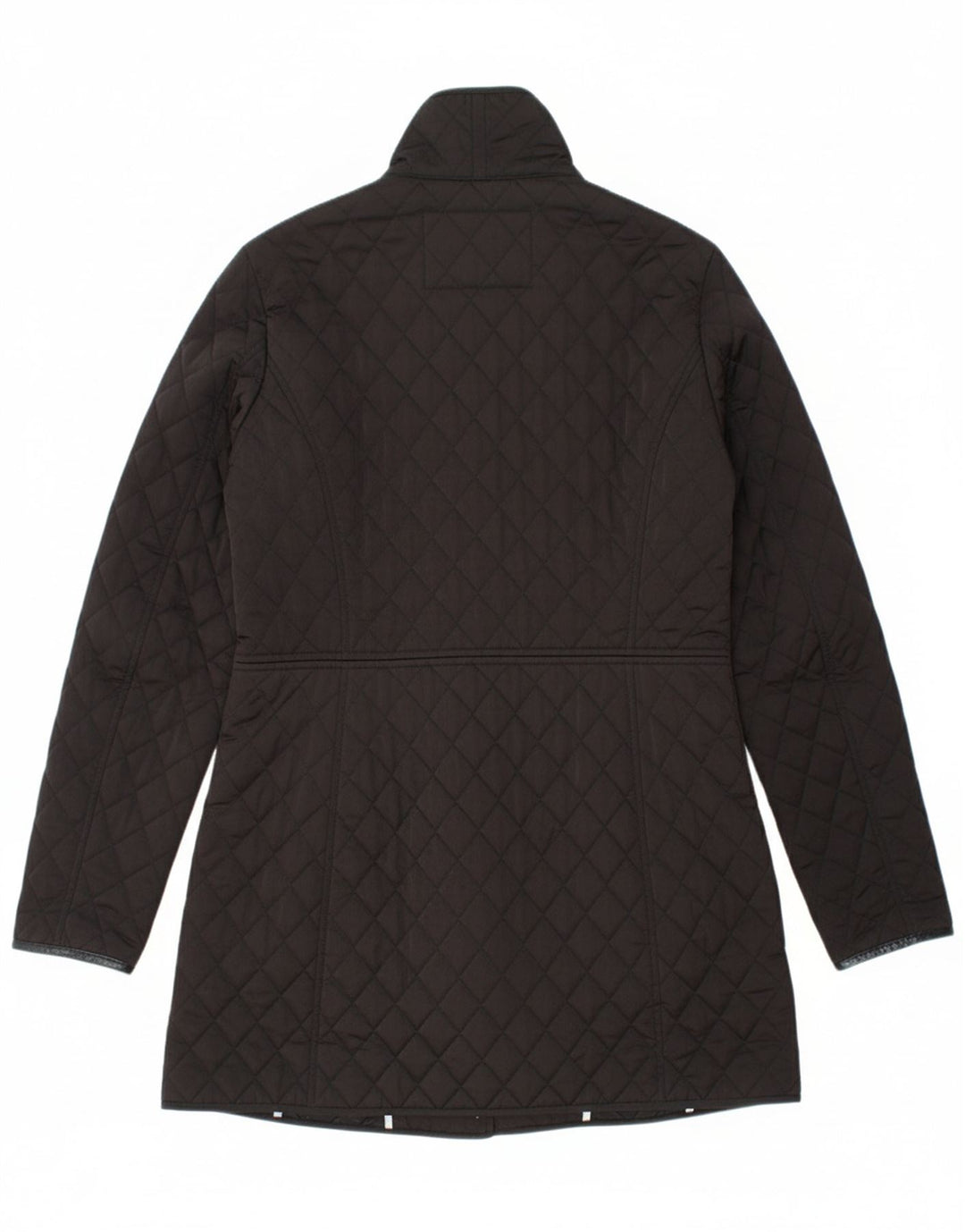 MASSIMO DUTTI Womens Quilted Overcoat UK 10 Small Black Polyester