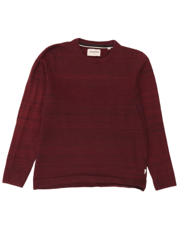 Jack & Jones muški džemper s okruglim izrezom XL, pamuk s bordo prugama
