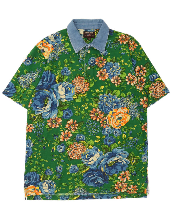 Jantzen muška polo majica za ragbi 2XL zeleni pamuk s cvjetnim motivima