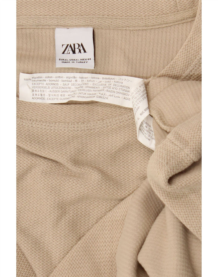 ZARA Mens T-Shirt Top XL Beige Cotton Vintage Zara and Second-Hand Zara from Messina Hembry 