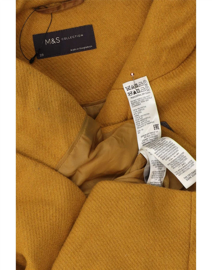 Marks & Spencer ženski duffle kaput s kapuljačom UK 20 2XL žuti poliester