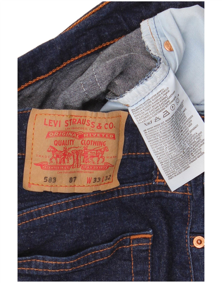 Levi's muške 583 ravne traperice W33 L32 tamnoplavi pamuk