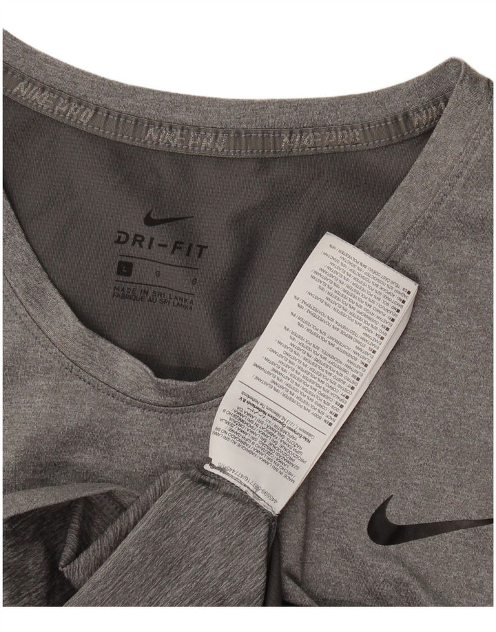 Nike Ženska Dri Fit majica kratkih rukava UK 14 veliki sivi poliester