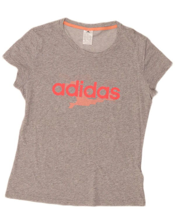 Adidas ženska majica kratkih rukava s grafičkim motivima UK 12/14 srednje sivi flekasti pamuk