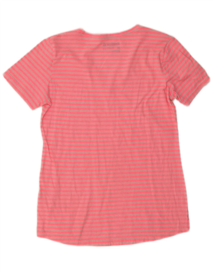 Reebok ženska majica kratkih rukava UK 12 Medium Pink prugasti poliester