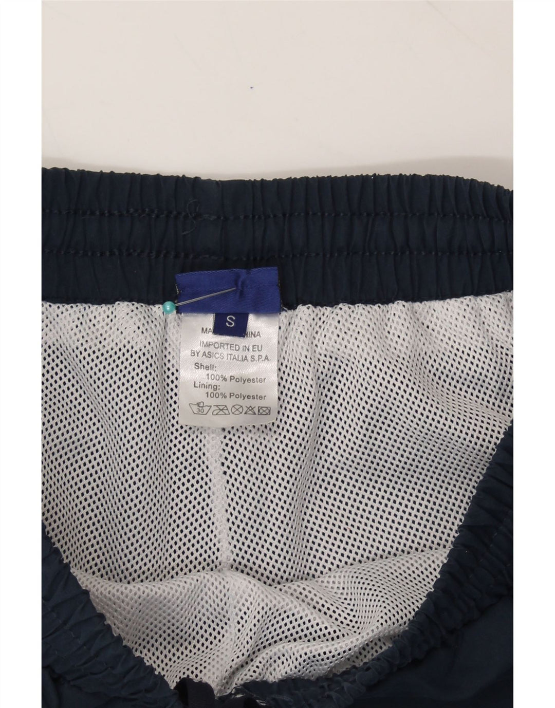 ASICS Mens Tracksuit Trousers Small  Navy Blue Polyester Vintage Asics and Second-Hand Asics from Messina Hembry 