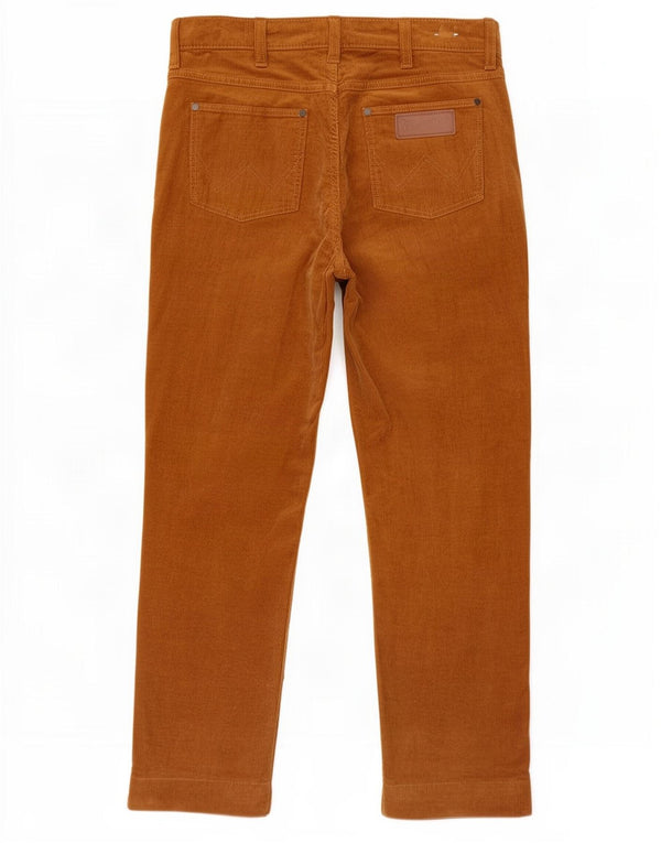 Wrangler muške ravne hlače od samta W30 L27 smeđi pamuk